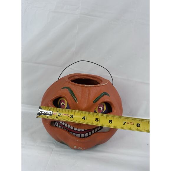 Halloween Folk Art Primitive Paper Mache Jack O Lantern Seasons Gone By - Picture 10 of 10